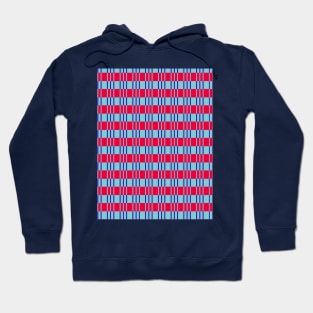 Striped basket pattern red and blue country style Hoodie